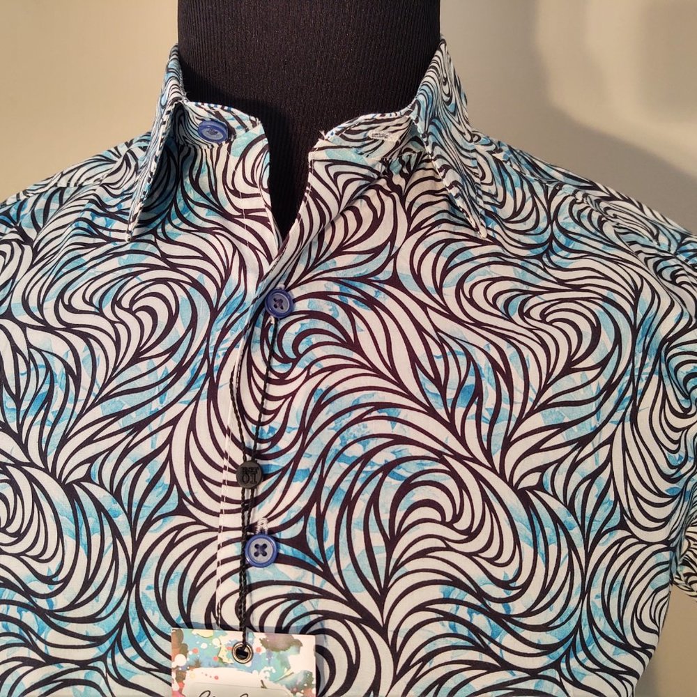 ROBERT GRAHAM GLEESON MEN'S SHORT SLEEVE CASUAL DRESS SHIRT - SIZE SMALL - Picture 4 of 7